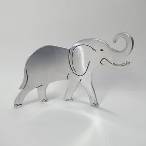 Curved Aluminum Elephant Decor Vintage Hallmark HMK CDS Metal